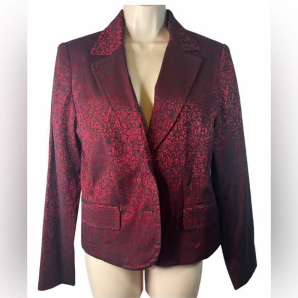 Apt 9 Fancy Red Damask Dress Blazer Womens Size 6P